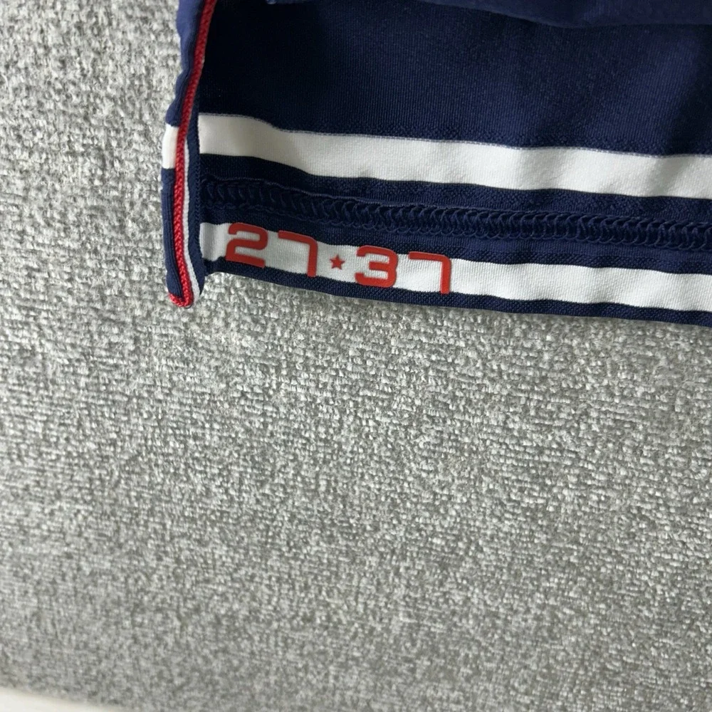 RLX Ralph Lauren 2018 Gold Cup Golf Polo Men Sz Large Blue‎ Striped Short Sleeve